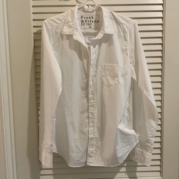 Frank & Eileen Barry Superluxe Italian Cotton White Button-Down Shirt Size M - Picture 6 of 13